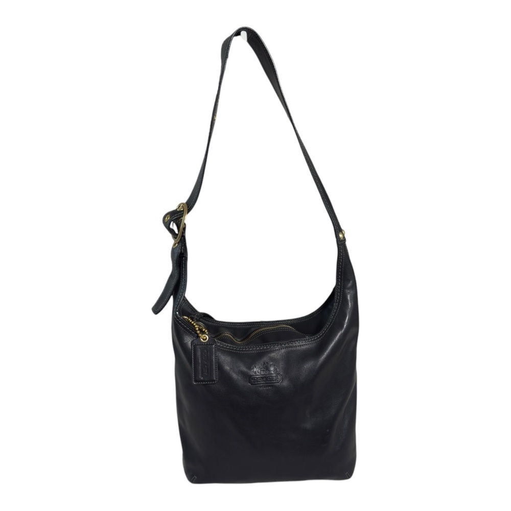 COACH Shoulder Bag 12406 Black Bleeker Hobo Crossbody Leather